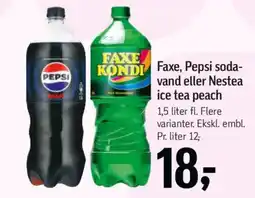 Føtex Faxe, Pepsi soda- vand eller Nestea ice tea peach tilbud