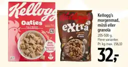 Føtex Kellogg's morgenmad, müsli eller granola tilbud