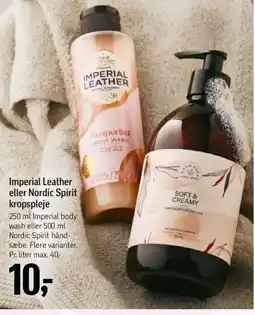 Føtex Imperial Leather eller Nordic Spirit kropspleje tilbud