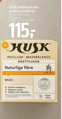 Føtex HUSK kosttilskud eller mælkesyrebakterier tilbud
