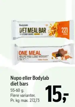 Føtex Nupo eller Bodylab diet bars tilbud