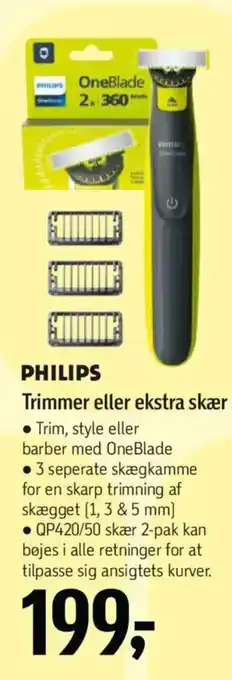 Føtex PHILIPS Trimmer eller ekstra skær tilbud