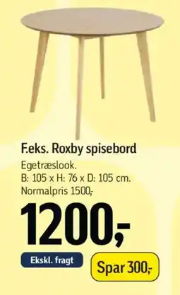 Føtex F.eks. Roxby spisebord tilbud