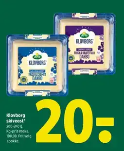 Coop 365 Arla Klovborg skiveost tilbud