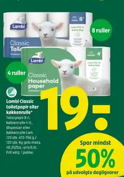 Coop 365 Lambi Classic toiletpapir eller køkkenrulle tilbud