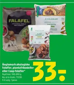 Coop 365 Änglamark økologiske falafler, plantefrikadeller eller Coop falafler tilbud