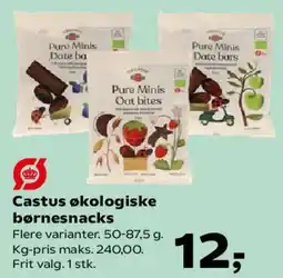 SuperBrugsen Castus økologiske børnesnacks tilbud