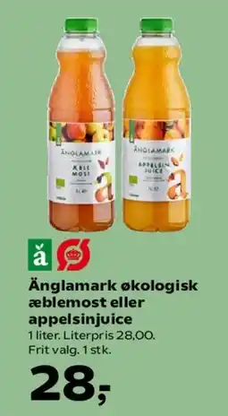 SuperBrugsen Änglamark økologisk æblemost eller appelsinjuice tilbud