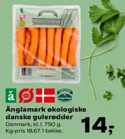 SuperBrugsen Änglamark økologiske danske gulerødder tilbud