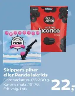 SuperBrugsen Skippers piber eller Panda lakrids tilbud