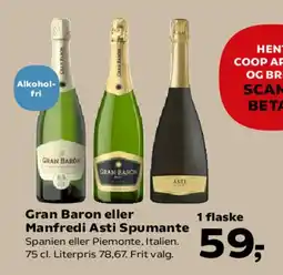 SuperBrugsen Gran Baron eller Manfredi Asti Spumante tilbud