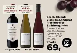 SuperBrugsen Cecchi Chianti Classico, Landgraf Riesling eller Spätburgunder tilbud