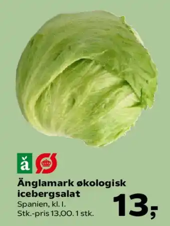 SuperBrugsen Änglamark økologisk icebergsalat tilbud