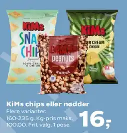 SuperBrugsen KiMs chips eller nødder tilbud
