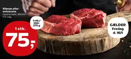 SuperBrugsen Ribeye eller entrecote (Fredags bøf) tilbud