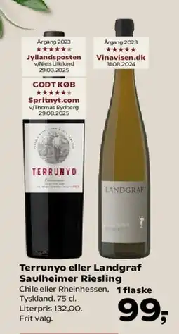 SuperBrugsen Terrunyo eller Landgraf Saulheimer Riesling tilbud