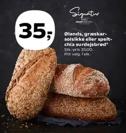 SuperBrugsen Ølands, græskar-solsikke eller spelt-chia surdejsbrød tilbud