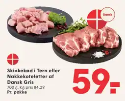 SPAR Skinkekød i Tern eller Nakkekoteletter af Dansk Gris tilbud