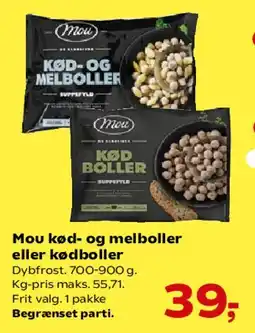 SuperBrugsen Mou kød- og melboller eller kødboller tilbud