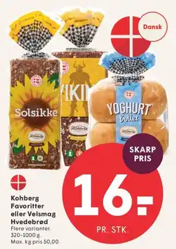 SPAR Kohberg Favoritter eller Velsmag Hvedebrød tilbud