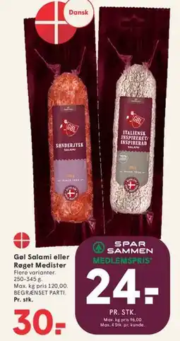 SPAR Gøl Salami eller Røget Medister tilbud
