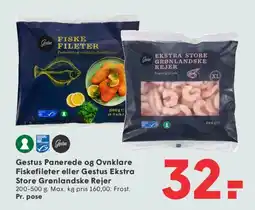SPAR Gestus panerede fiskefileter / Ekstra store grønlandske rejer tilbud