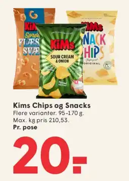 SPAR Kims Chips og Snacks tilbud
