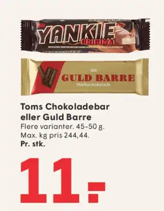 SPAR Toms Chokoladebar / Guld Barre tilbud