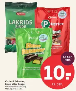 SPAR Carletti P-Tærter, Skum eller Dragé tilbud