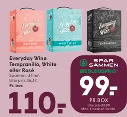 SPAR Everyday Wine (Tempranillo, White eller Rosé) tilbud