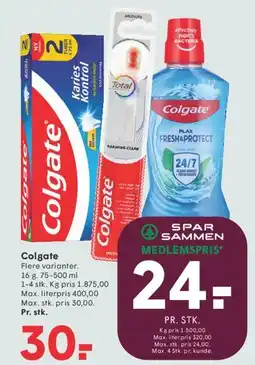 SPAR Colgate (forskellige mundplejeprodukter) tilbud