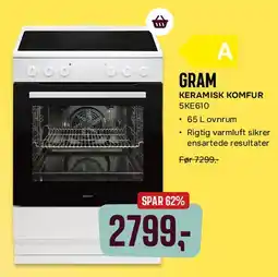 Skousen GRAM keramisk komfur tilbud