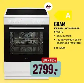 Skousen GRAM keramisk komfur tilbud