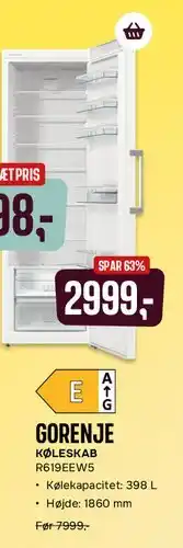 Skousen Gorenje køle- & fryseskab (sæt) tilbud