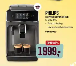 Skousen PHILIPS ESPRESSOMASKINE EP2224/10 tilbud