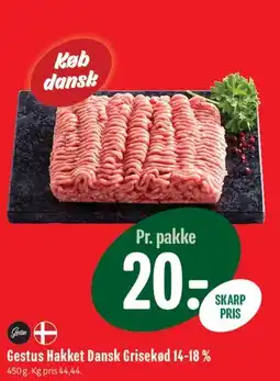 Min Købmand Gestus Hakket Dansk Grisekød 14-18% tilbud