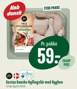 Min Købmand Gestus Danske Kyllingelår med Rygben tilbud