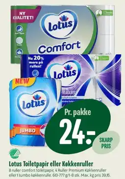 Min Købmand Lotus Toiletpapir eller Køkkenruller tilbud