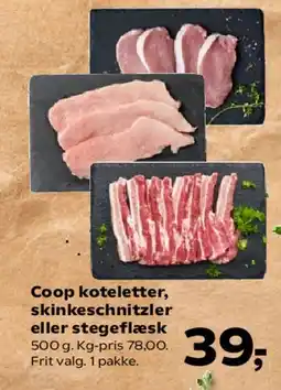 Kvickly Coop koteletter, skinkeschnitzler eller stegeflæsk tilbud