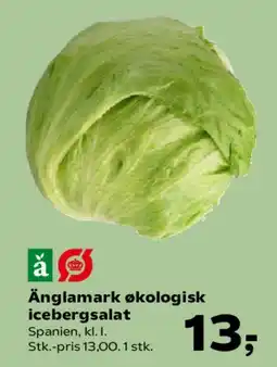 Kvickly Änglamark økologisk icebergsalat tilbud