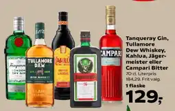 Kvickly Tanqueray Gin, Tullamore Dew, Kahlua, Jägermeister eller Campari Bitter tilbud
