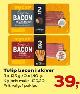 Kvickly Tulip bacon i skiver tilbud