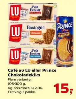Kvickly Café au LU eller Prince Chokoladekiks tilbud