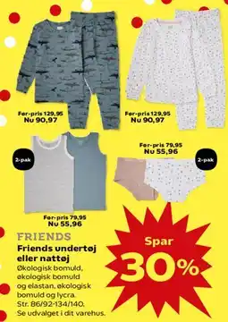 Kvickly Friends undertøj eller nattøj tilbud