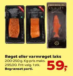 Kvickly Røget eller varmrøget laks tilbud