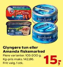 Kvickly Glyngøre tun eller Amanda fiskemarked tilbud