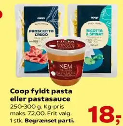 Kvickly Coop fyldt pasta eller pastasauce tilbud