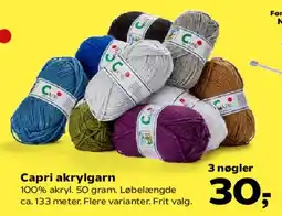 Kvickly Capri akrylgarn tilbud