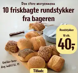Føtex 10 friskbagte rundstykker fra bageren tilbud