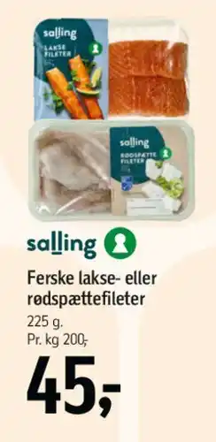 Føtex Ferske lakse- eller rødspættefileter tilbud
